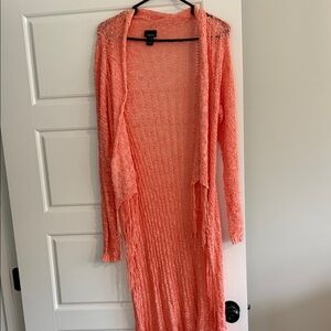 Rue21 Coral Open-Knit Cardigan